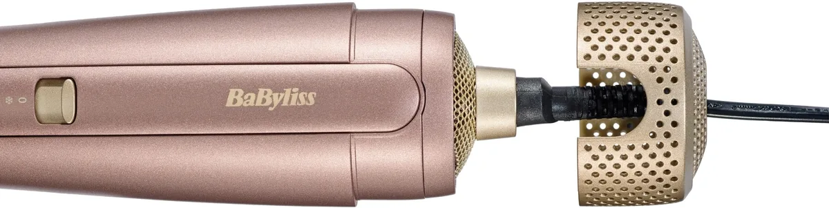 Фен-щітка Babyliss Air Power Volume, 1000 Вт, 2 швидкості, насадка-дифузор, іонізація, холодний обдув, керамічне покриття, рожевий