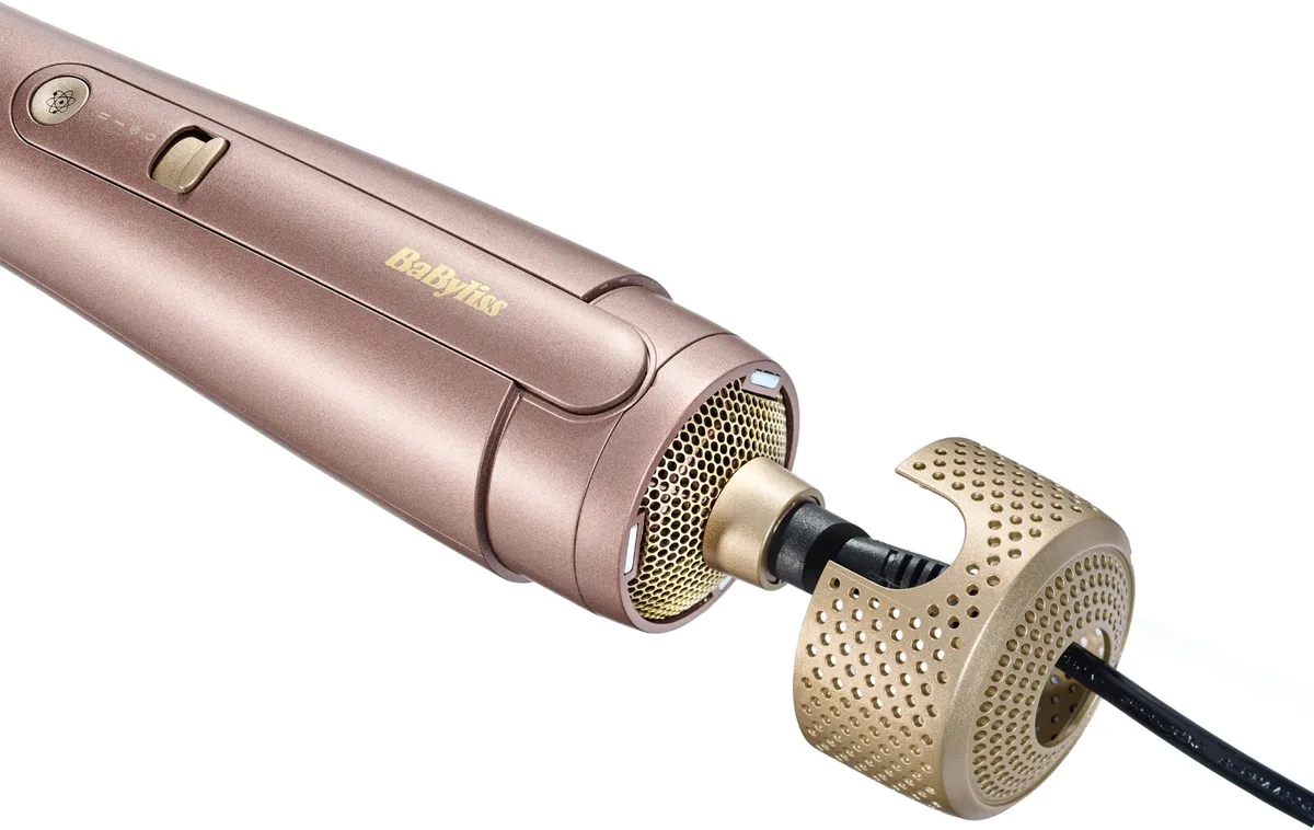 Фен-щітка Babyliss Air Power Volume, 1000 Вт, 2 швидкості, насадка-дифузор, іонізація, холодний обдув, керамічне покриття, рожевий