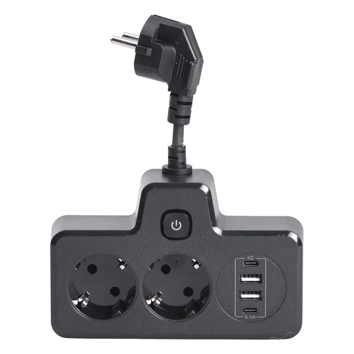 Сетевой фильтр 2 евро розетки 2 USB 2 Type-C черный ABS 0 08 м