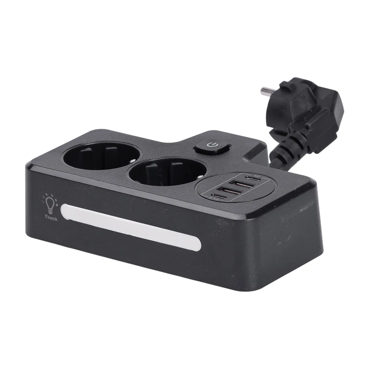 Сетевой фильтр 2 евро розетки 2 USB 2 Type-C черный ABS 0 08 м