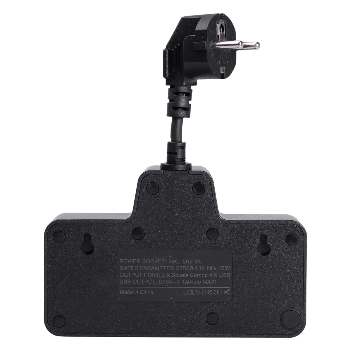 Сетевой фильтр 2 евро розетки 2 USB 2 Type-C черный ABS 0 08 м