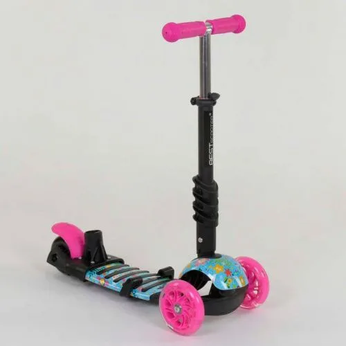 Самокат 5в1 Best Scooter для детей с сиденьем и ручкой родительского контроля.