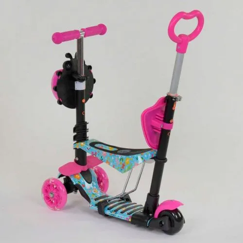 Самокат 5в1 Best Scooter для детей с сиденьем и ручкой родительского контроля.