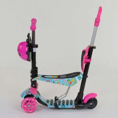 Самокат 5в1 Best Scooter для детей с сиденьем и ручкой родительского контроля.