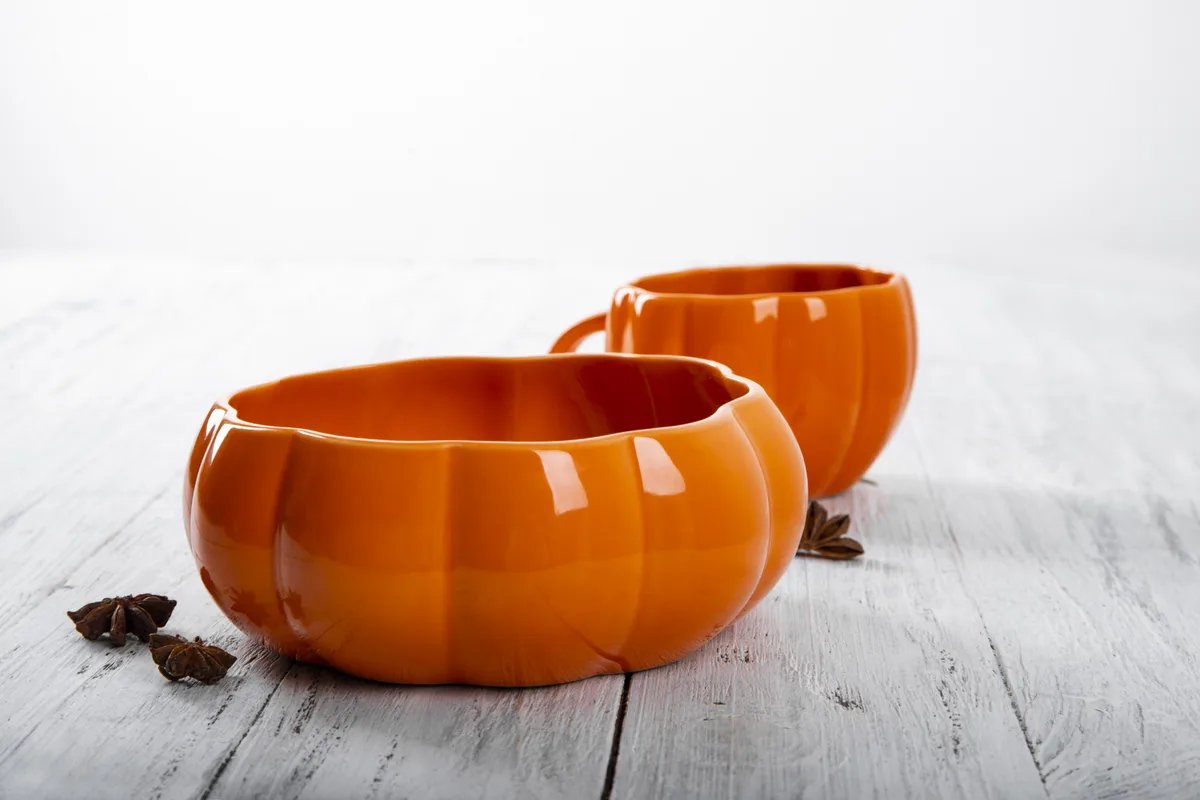 Чашка Pumpkin порцелянова 350 мл жовта оранжева золота