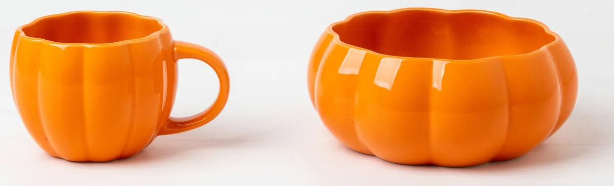 Чашка Pumpkin порцелянова 350 мл жовта оранжева золота