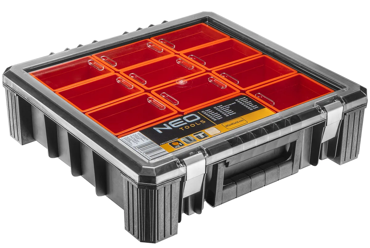 Органайзер Neo Tools, 12 відсіків, 12х40х40 см, пластиковий.