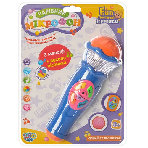 Детский микрофон Limo Toy 20х10 см пластик синий со звуковыми эффектами