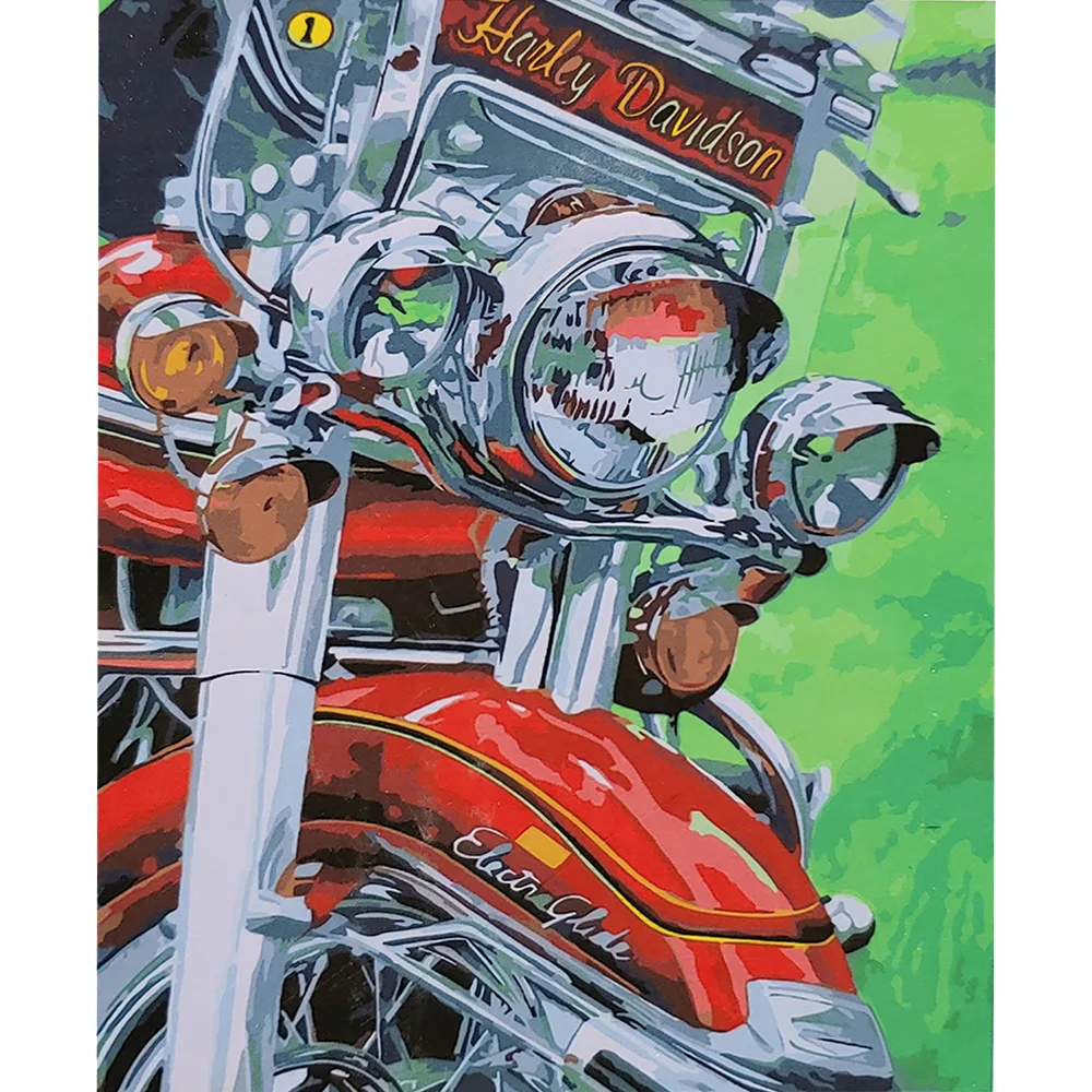 Картина за номерами Фото Harley 40х50 см акрилове полотно вертикальна