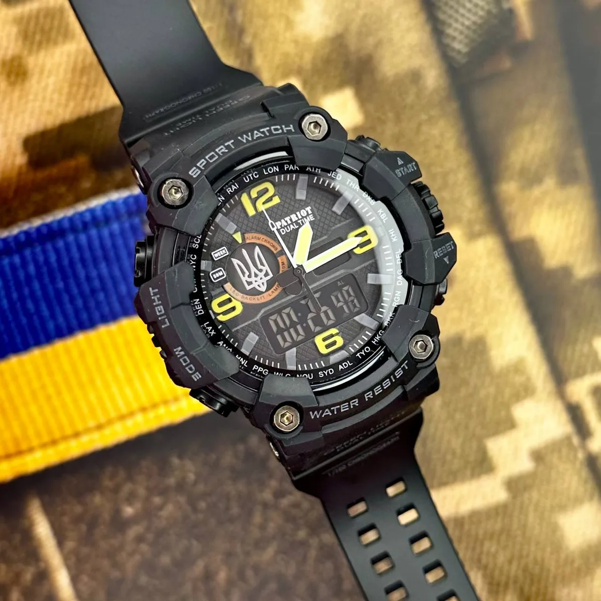 Наручні годинники Patriot срібло чорні 50 м з будильником і підсвіткою