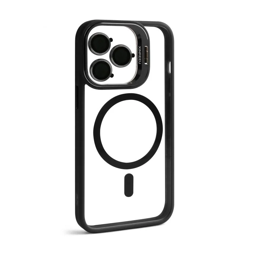Чохол MagSafe для iPhone 13 Pro з підставкою чорний силікон пластик