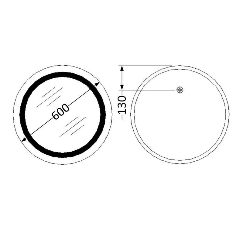Дзеркало Lidz Aria R600 LED підсвічуванням сенсорне 600х600 мм кругле для ванної кімнати