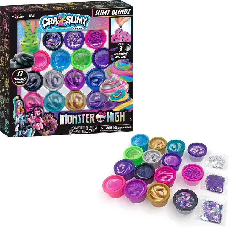 Слайм Cra-Z-Art полівініл PVA 12 шт кольоровий набір Monster High