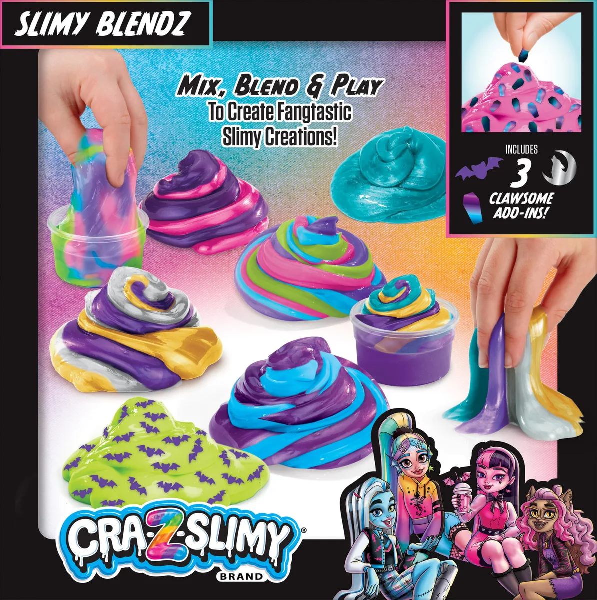 Слайм Cra-Z-Art полівініл PVA 12 шт кольоровий набір Monster High