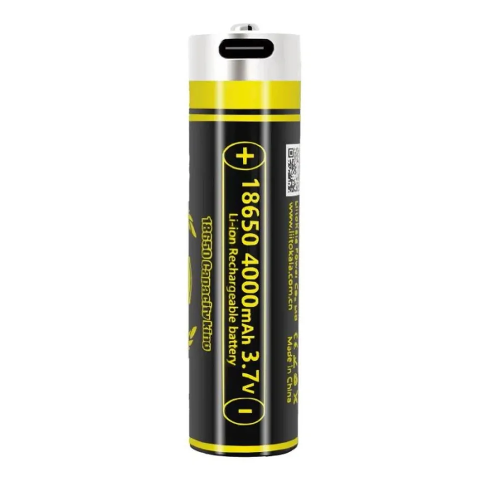 Акумулятор LiitoKala 18650 Li-ion 4000 мАг USB-C 18,6х72 мм