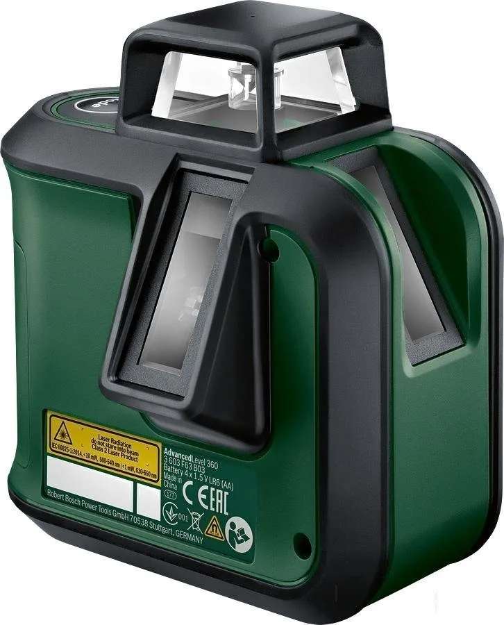 Лазерний рівень Bosch UniversalLevel 360 до 24м ±0.4мм/м, зелений промінь, вага 0.56кг.