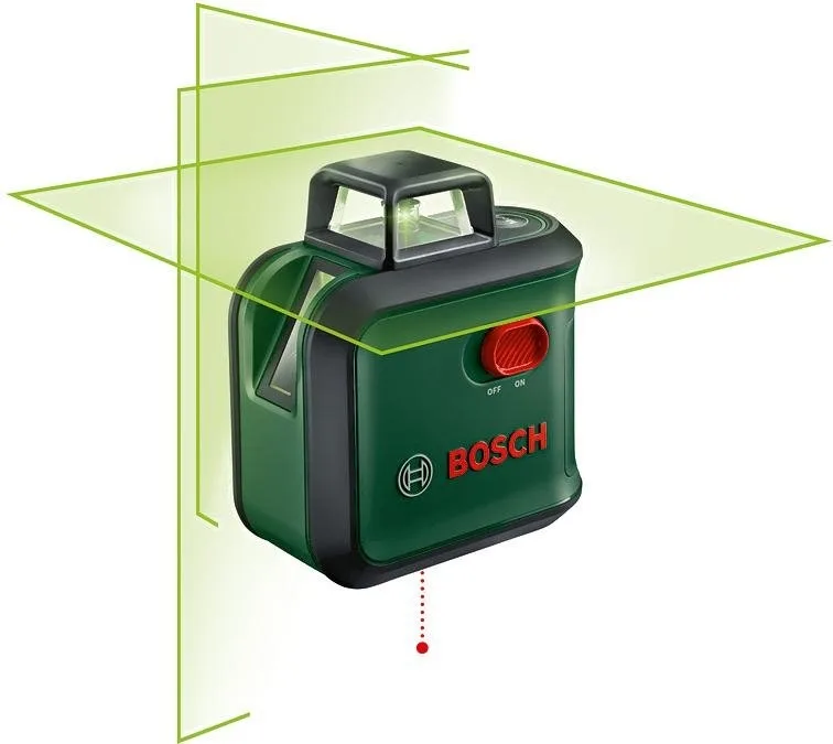 Лазерний рівень Bosch UniversalLevel 360 до 24м ±0.4мм/м, зелений промінь, вага 0.56кг.