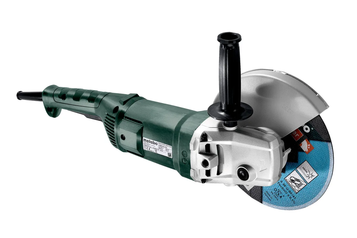 Кутова шліфувальна машина Metabo WE 2200-230, 230 мм, 2200 Вт, 6600 об/хв, вага 5.2 кг.