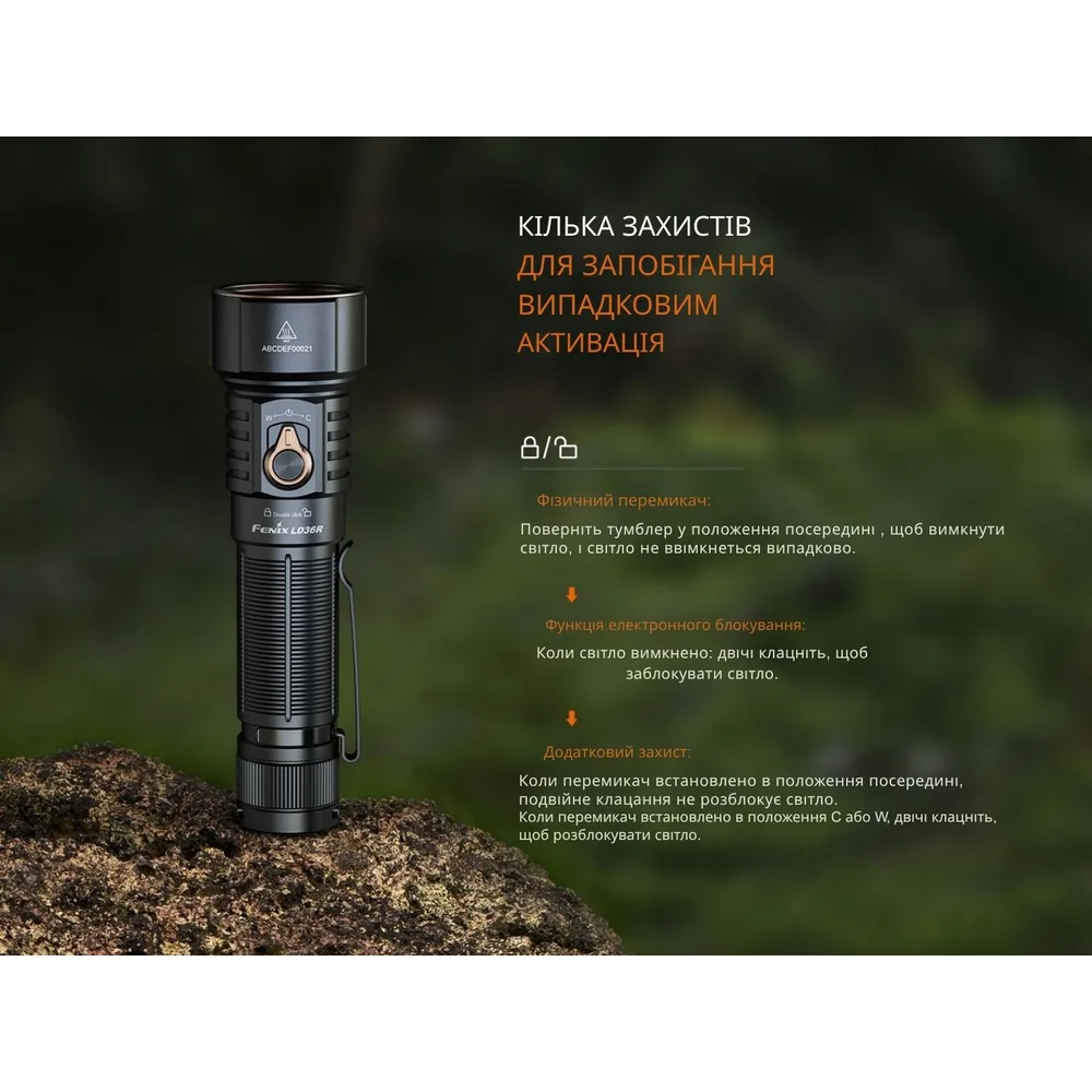 Ліхтар ручний Fenix алюміній 139,6х40х26,5 мм чорний