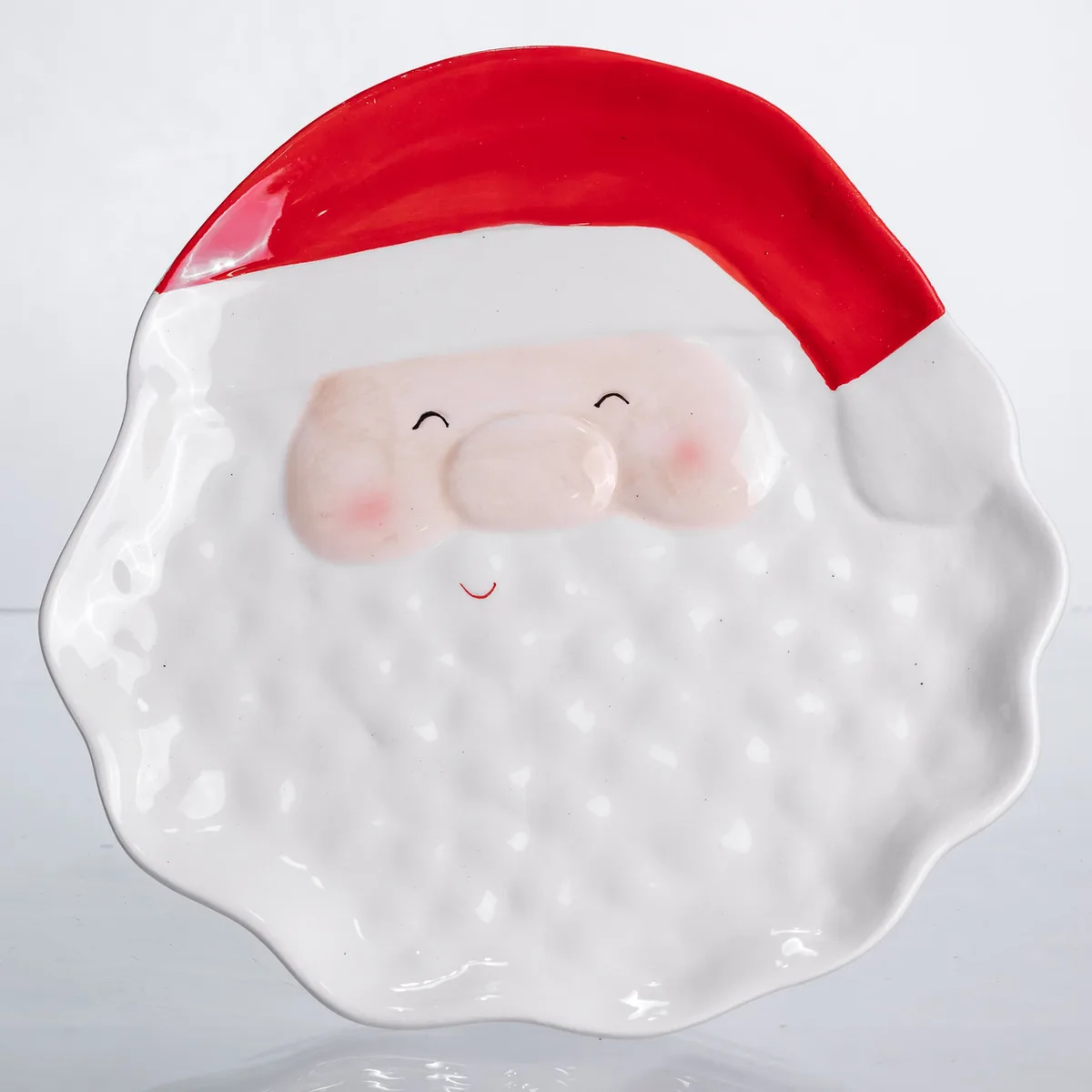Блюдо сервірувальне фігурне 21х21,5 см червоне порцеляна Santa Claus