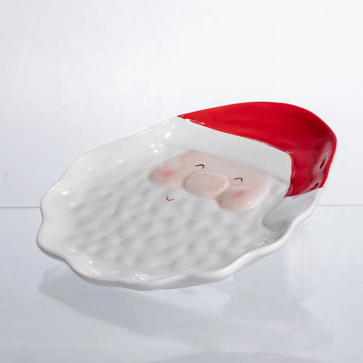 Блюдо сервірувальне фігурне 21х21,5 см червоне порцеляна Santa Claus