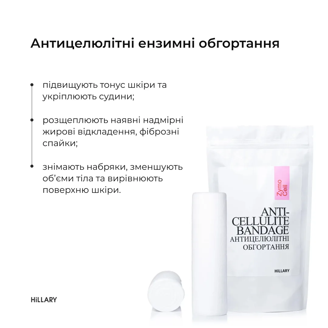 Набір Антицелюлітні ензимні обгортання + рідина Hillary Anti-cellulite Zymo Cell (6 процедур)