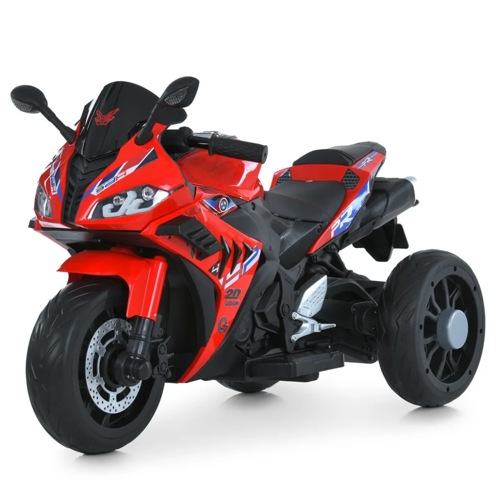 Детский электромобиль мотоцикл Bambi Racer экокожа 110 см Красный