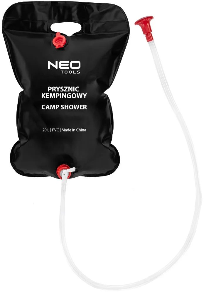 Душ кемпінговий Neo Tools, ПВХ, 20л, чорний, 0.3кг