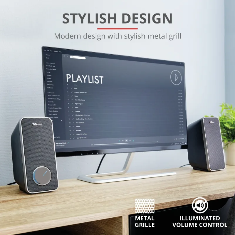 Акустическая система Trust Arys 2.0, 14Вт, USB/AUX, черный