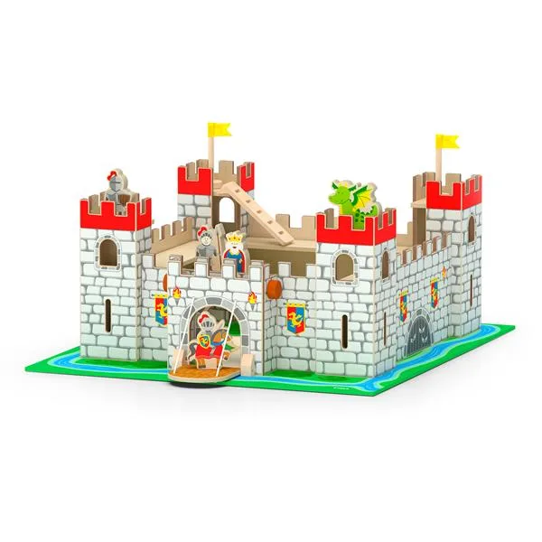 Дерев'яний іграшковий замок Viga Toys 45х34х11 см різнокольоровий