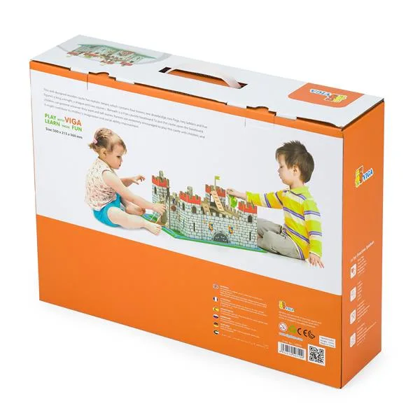 Дерев'яний іграшковий замок Viga Toys 45х34х11 см різнокольоровий