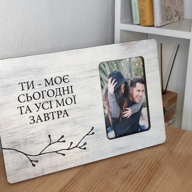 Фоторамка интерьерная мдф 30х20 см серый для фото 10х15 см