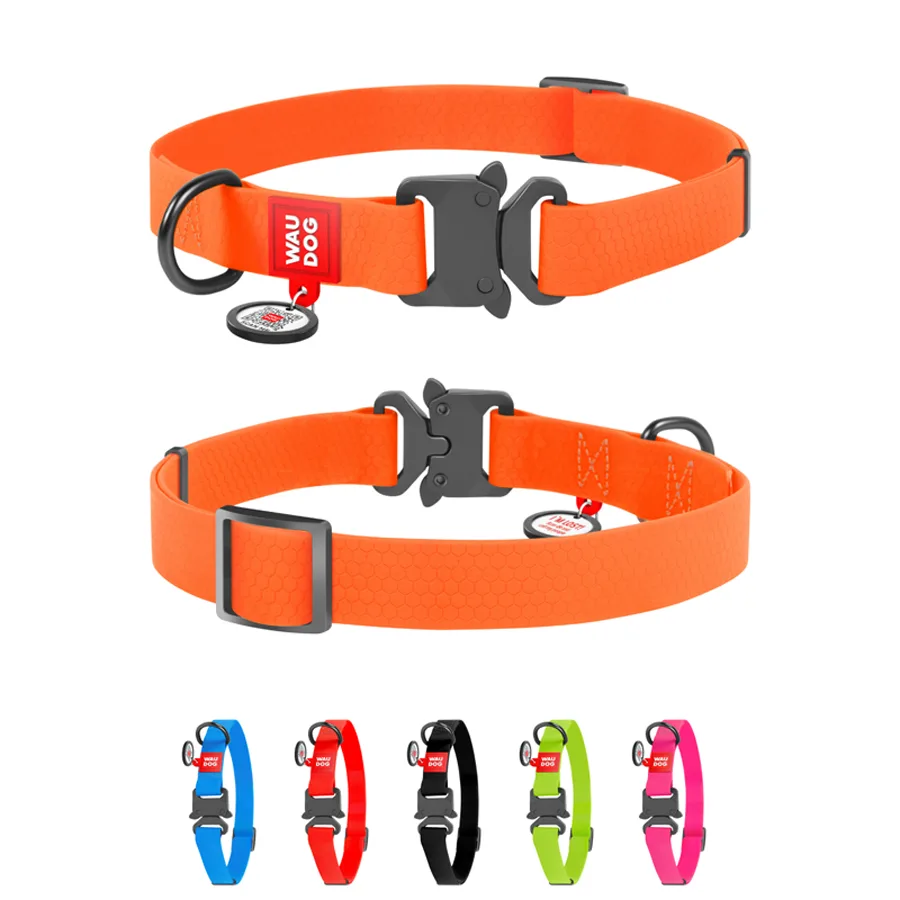 Нашийник для собак WAUDOG Waterproof 25 мм Collartex 34-49 см помаранчевий