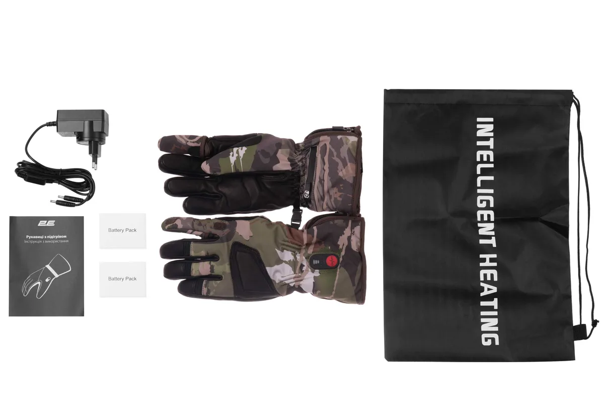 Перчатки с подогревом 2E Hunter Camo, размер XXL.