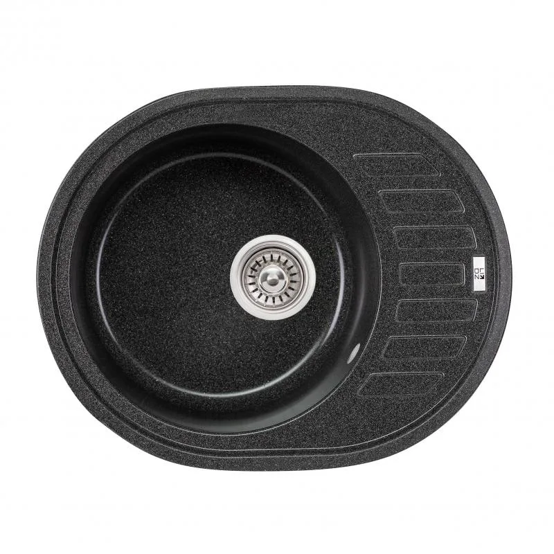Кухонная мойка Lidz GRF-13 620x500 мм искусственный камень графитовая с крылом