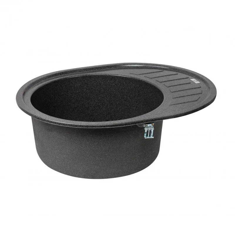 Кухонная мойка Lidz GRF-13 620x500 мм искусственный камень графитовая с крылом