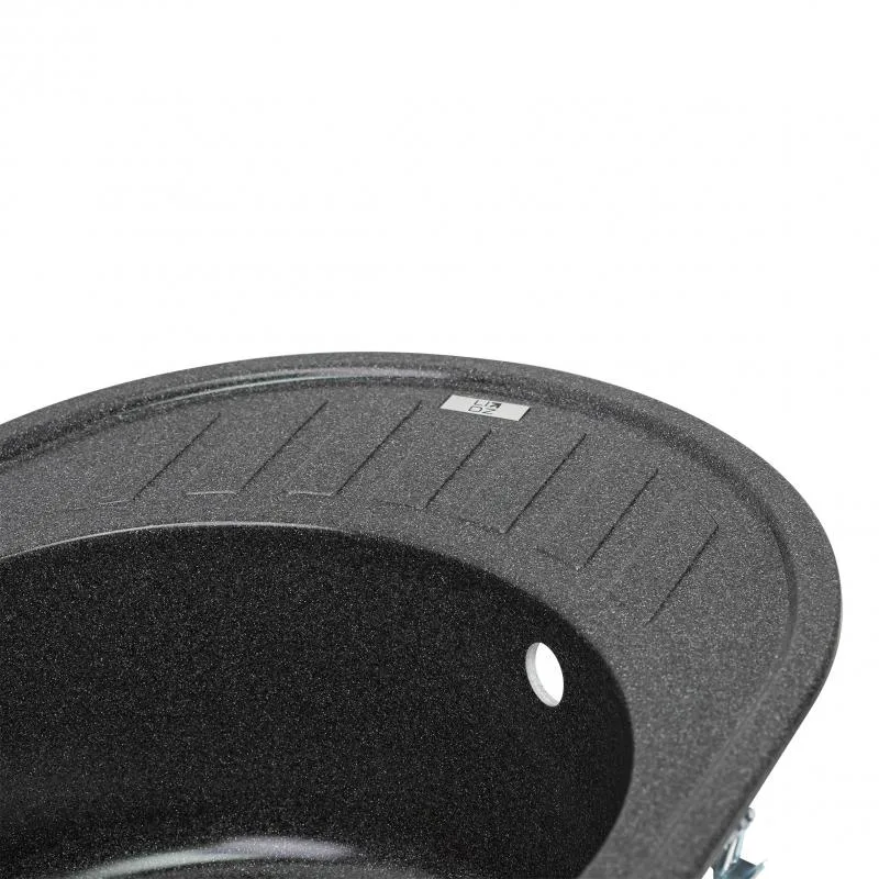 Кухонная мойка Lidz GRF-13 620x500 мм искусственный камень графитовая с крылом