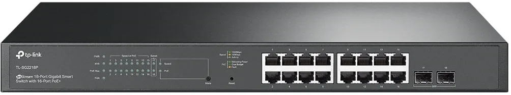 Комутатор TP-LINK SG2218P 16x1GE (16xPoE), 2xSFP, 150W, WebSmart