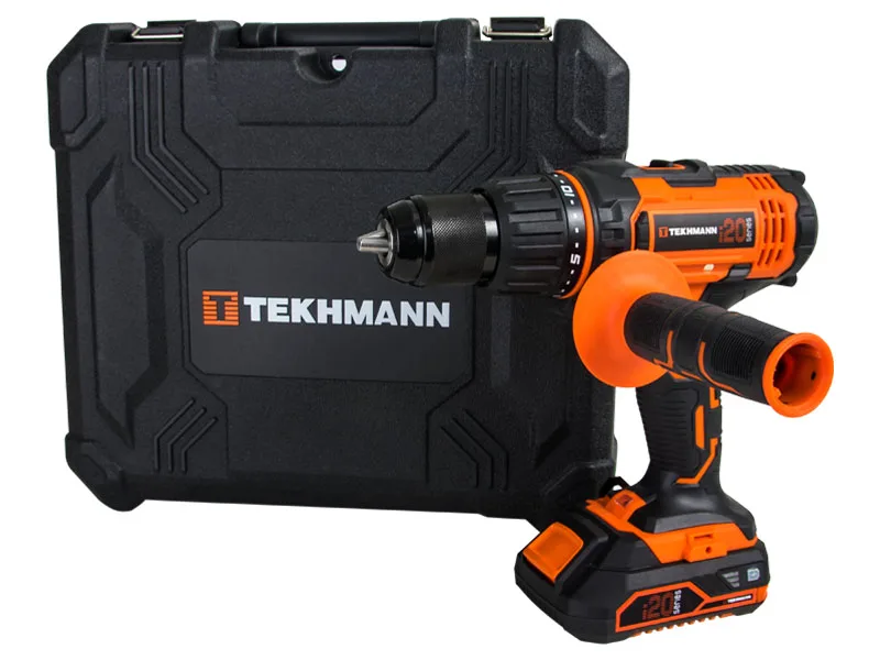 Акумуляторний ударний шурупокрут-дриль Tekhmann TCD-60/i20 kit 20В 1x2А·год 60Нм 440·1650об/хв 1.55кг