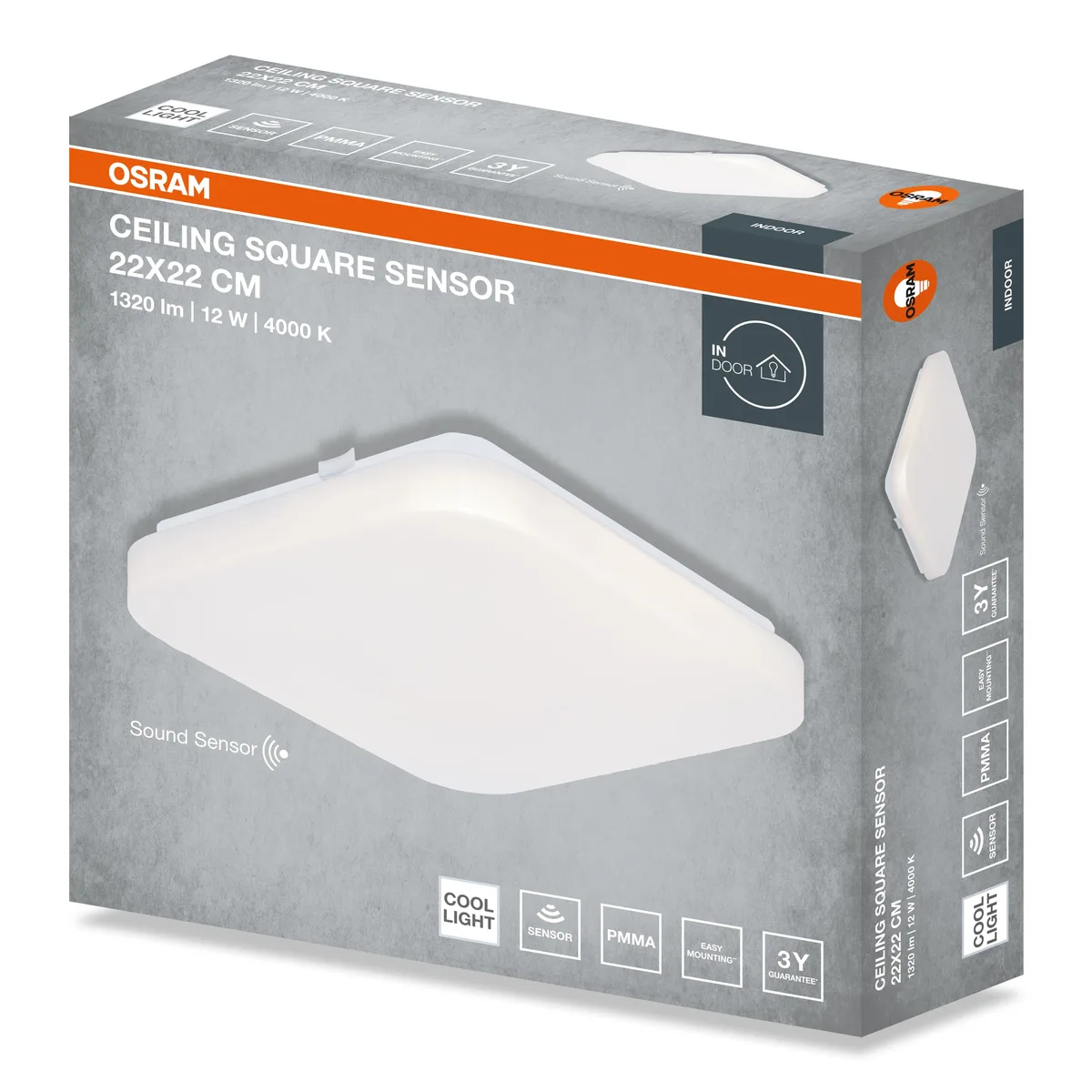 Светильник OSRAM LED накладной 12Вт 220х220 мм нейтральный 4000K