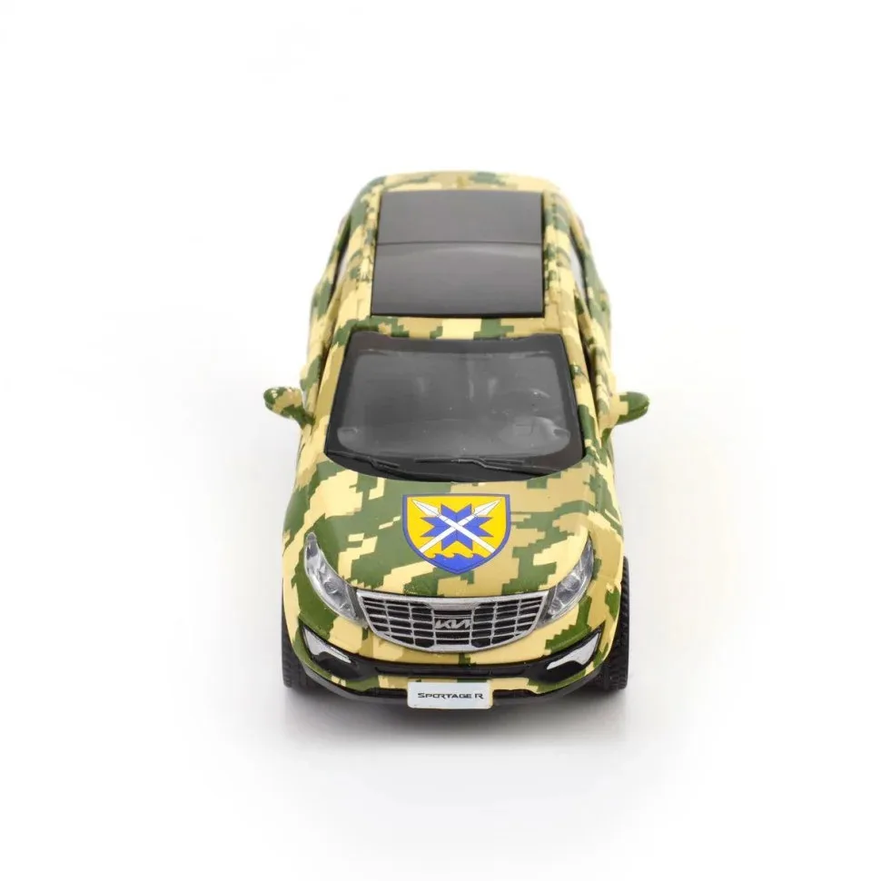 Автомодель TechnoDrive металева 1:39 зелена Шеврони Героїв 56 ОМПБр