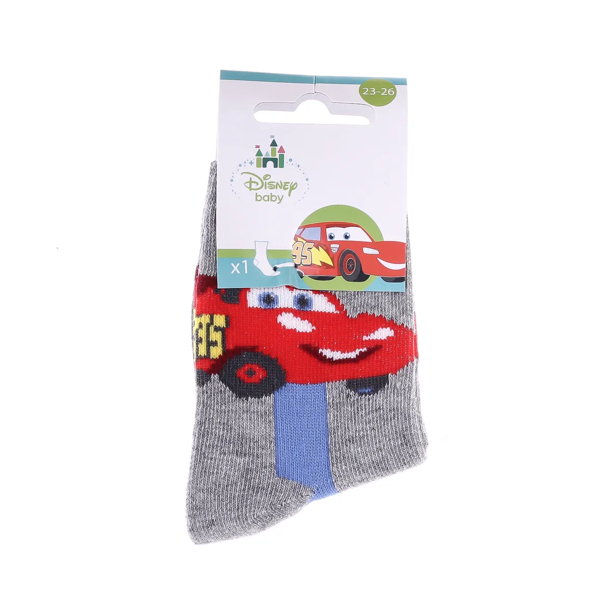 Шкарпетки CARS 70% бавовна 19-22 світло-сірі