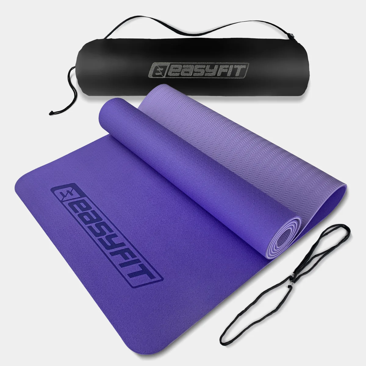 Коврик для йоги EasyFit TPE 183х61 см 6 мм сиреневий