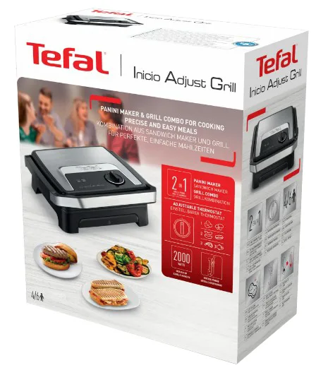 Електрогриль Tefal Нержавіюча сталь 290х260 мм Чорний