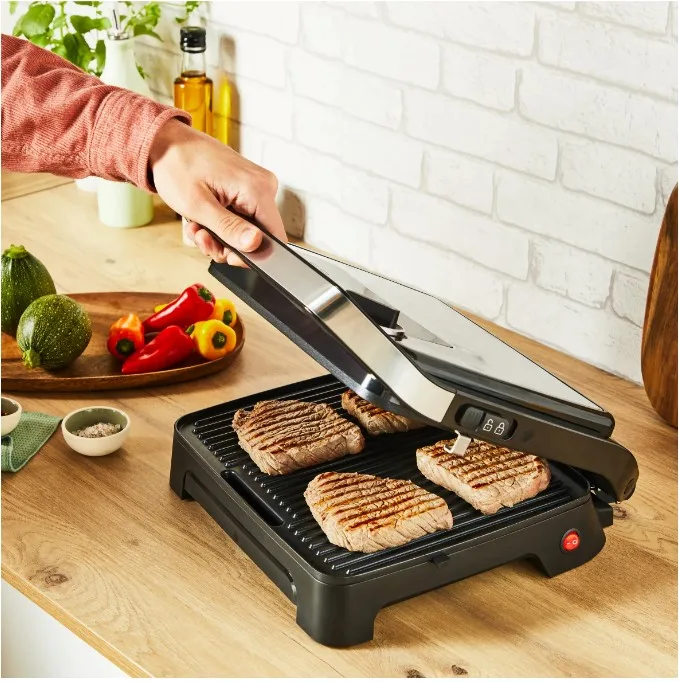 Електрогриль Tefal Нержавіюча сталь 290х260 мм Чорний