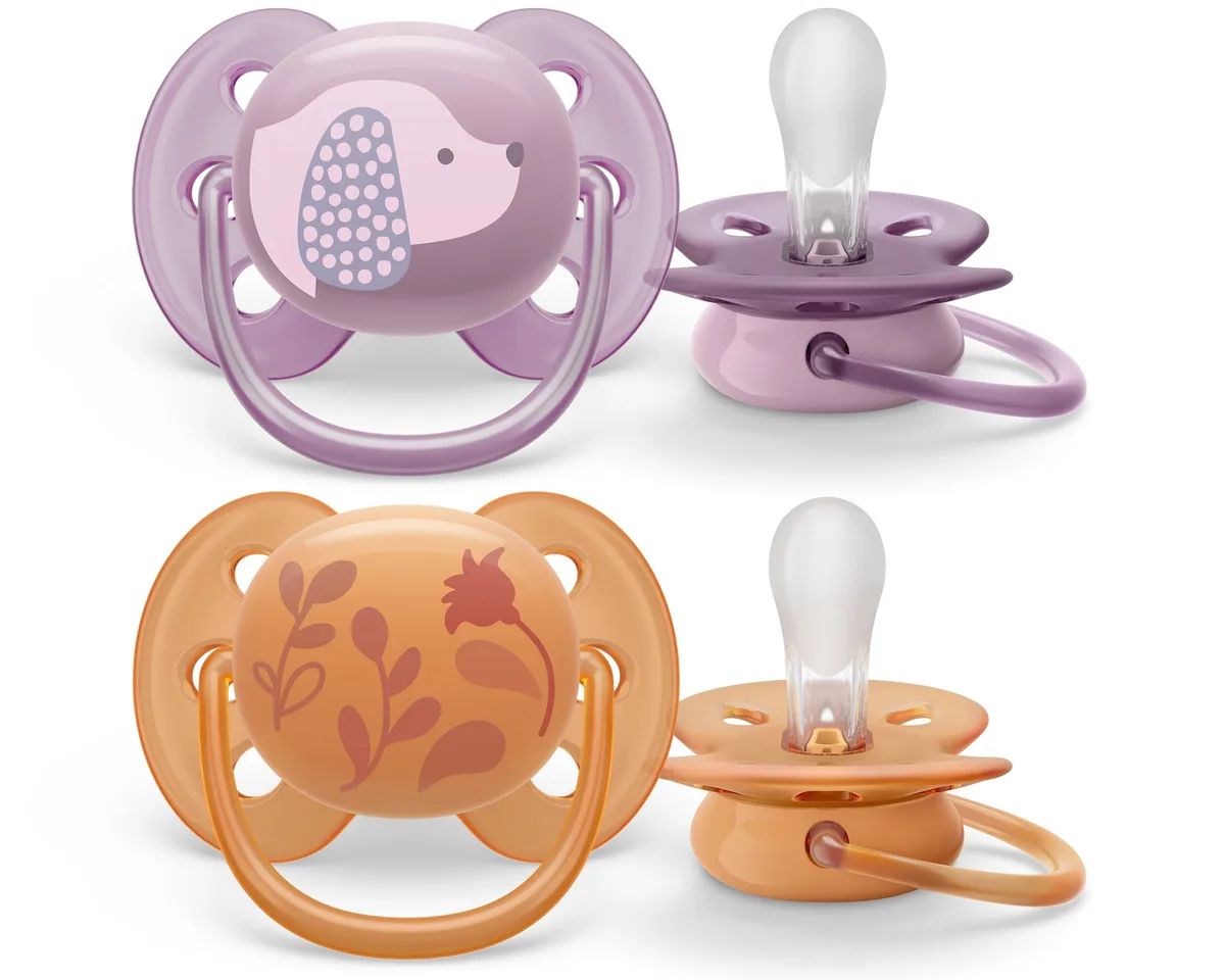Пустушка  Avent  Ultra Soft, 6-18 міс., дизайн для дівчат, 2 шт.