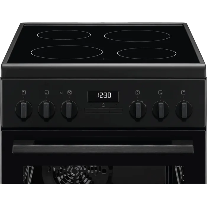 Електрична плита Electrolux 4 конфорки 50х85,8х60 см Чорна склокераміка 57 л
