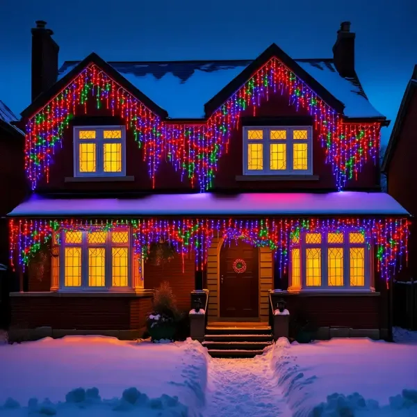 Вулична гірлянда Бахрома 20 м 335 LED чорний провід мультиколір