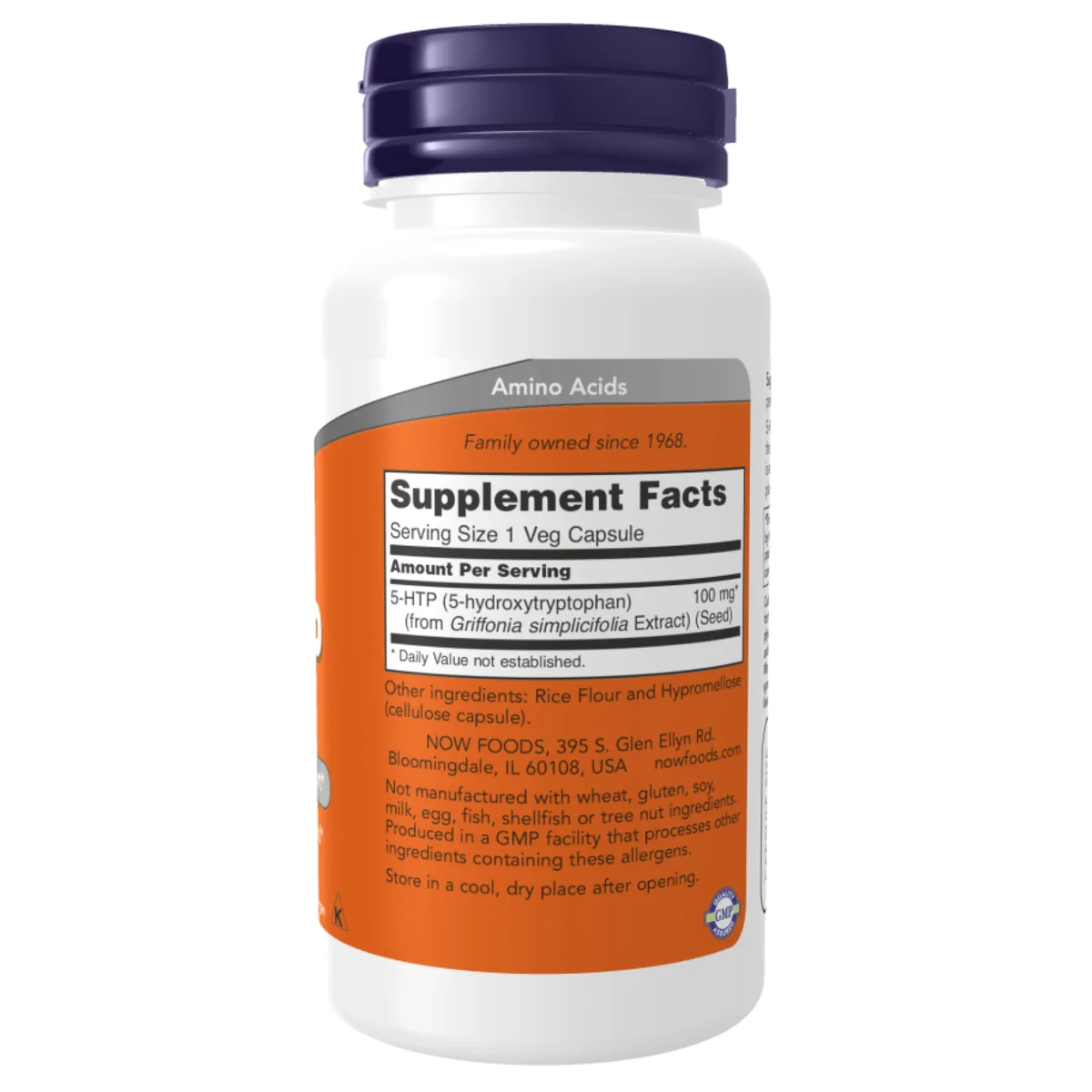 5-HTP 100 мг капсули 60 шт Now Foods для підтримки настрою та сну