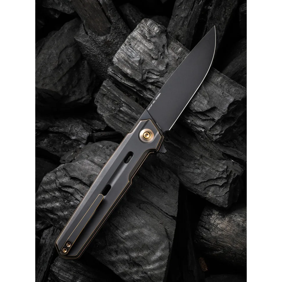 Складаний ніж Weknife сталь CPM 20CV 195 мм чорний титанове руків'я